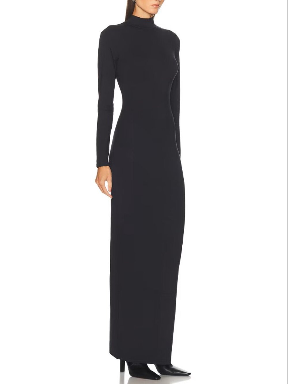 SKIMS Black Long Sleeve Maxi Dress